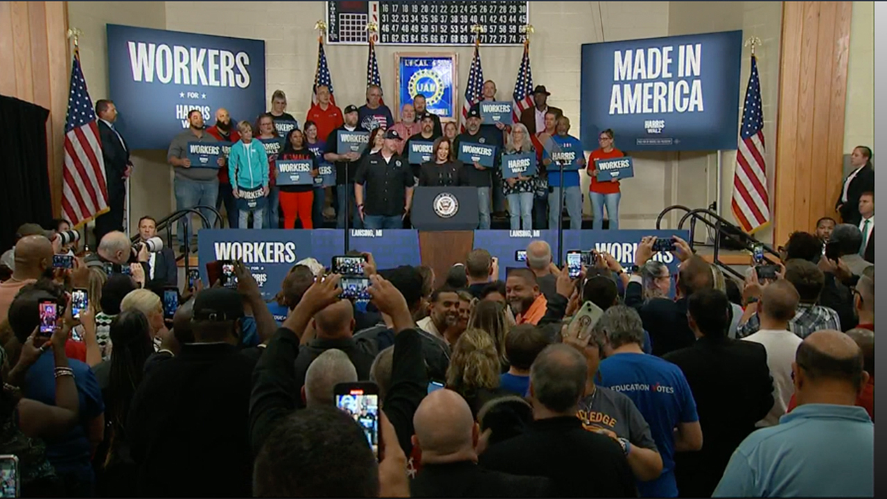 WATCH LIVE: VP Harris rallies supporters in battleground Michigan