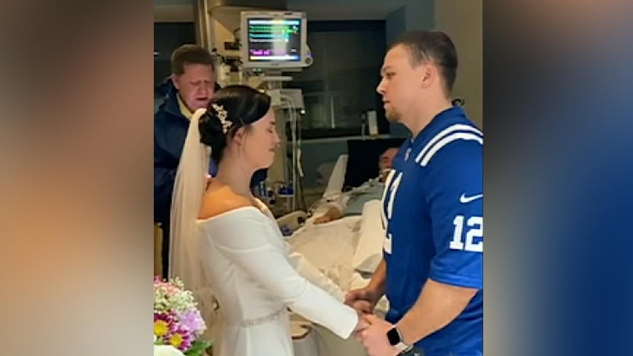 Indiana couple has wedding ceremony in hospital IC so father can be with his daughter on her big day