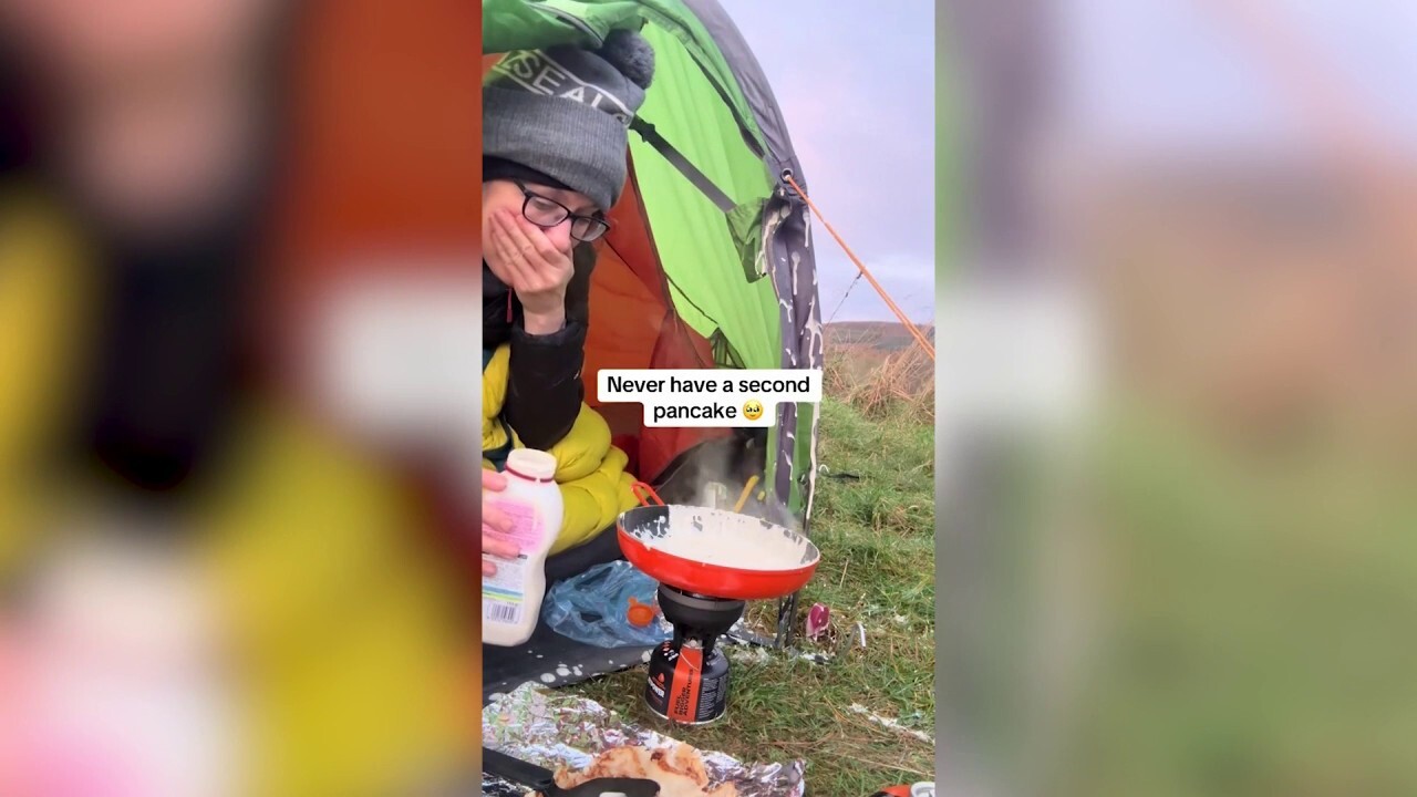 Woman fails at chance of tasty breakfast while camping