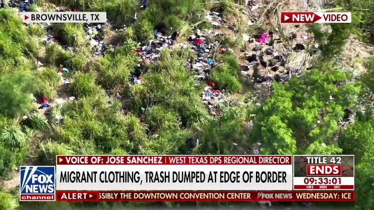 Clothes, trash found at the edge of the Texas border
