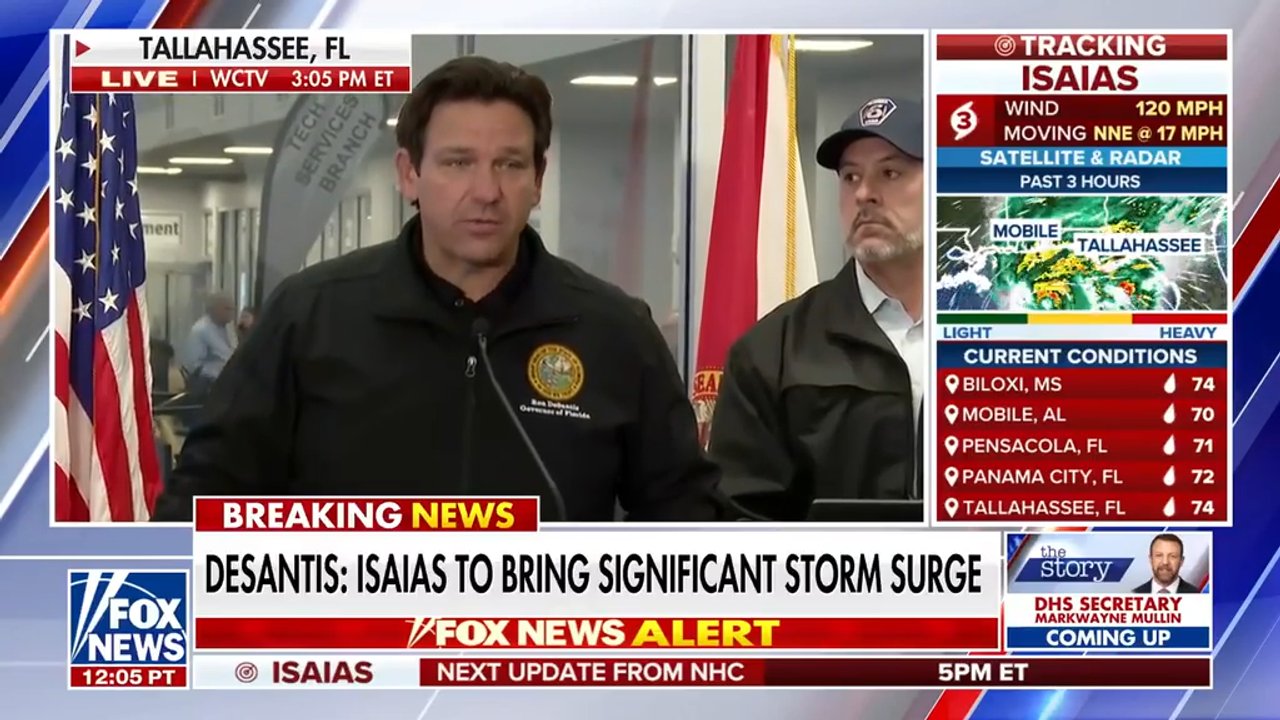 Florida Gov Ron DeSantis expects Hurricane Isaias to make landfall as Category 3 storm