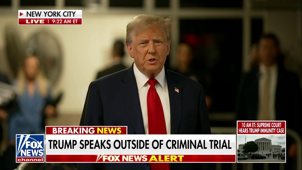 Former President Trump speaks on the stock market slowing, presidential immunity and setting his sights on winning New York before heading into court.