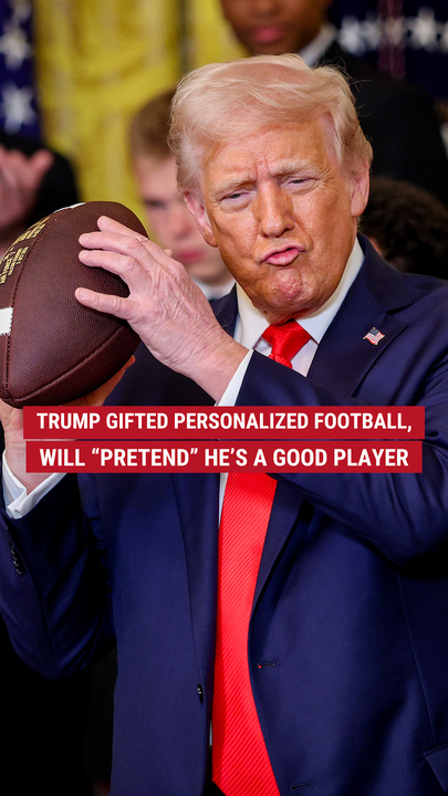 Trump fixed  personalized football, volition  "pretend" he's a bully  player