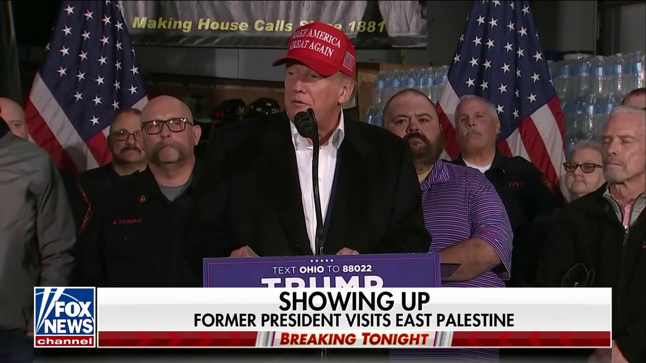 Trump visits East Palestine, Ohio following train derailment