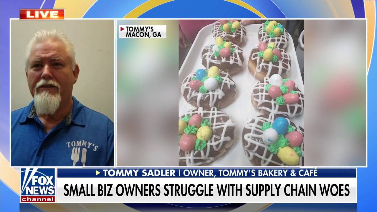 Tommy’s Bakery & Café owner Tommy Sadler argues his business is going through ‘trying times’ amid the supply chain crisis. 