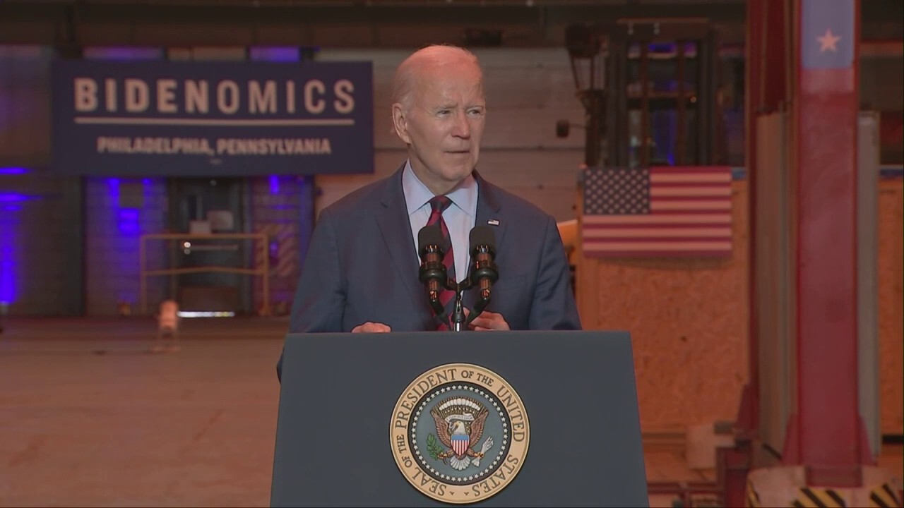 Biden stumbles over his words in Philadelphia 'Bidenomics' speech