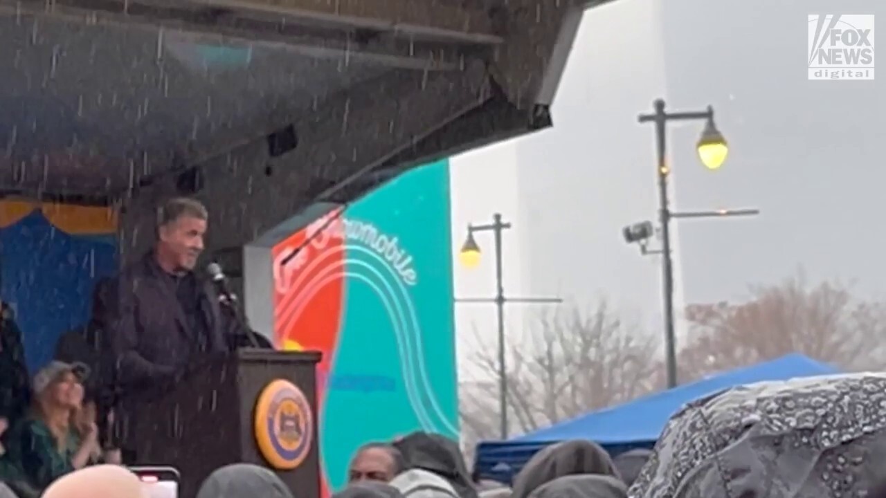 Sylvester Stallone speaks at the inaugural celebration of “Rocky Day” in Philadelphia 