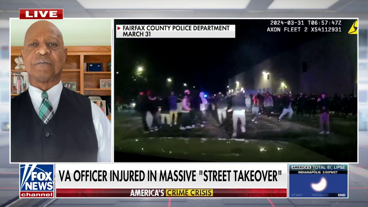 Crowds swarm Virginia police officers in 'street takeover'