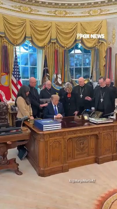 White House DEFENDS Trump after archbishop claims Oval Office prayer was 'manipulated'