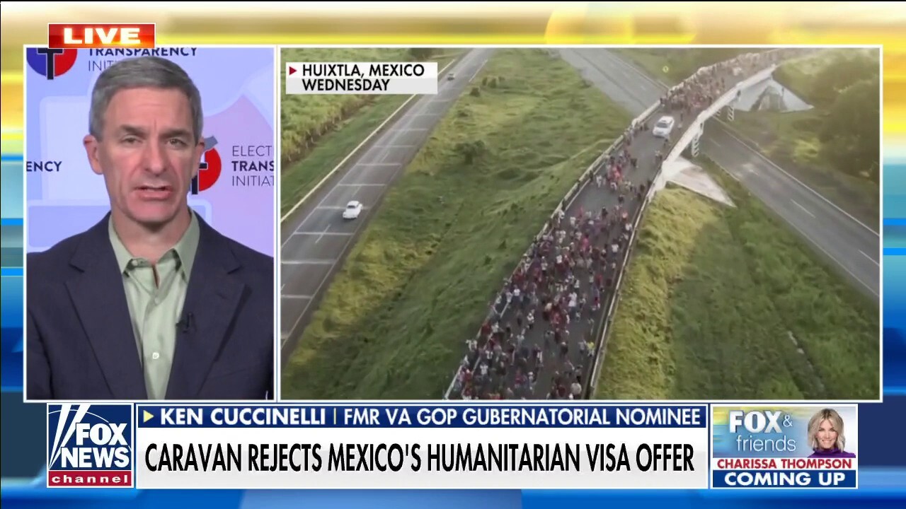 Former acting DHS deputy secretary Ken Cuccinelli argued the asylum requests are 'not likely' authentic claims as thousands make their way to the southern border.