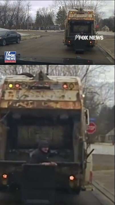 SEE IT: Sanitation worker finds suspect hiding in trash can