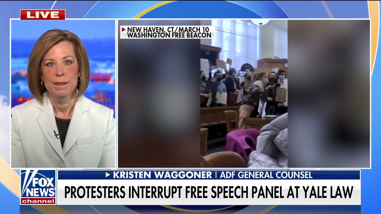 Protesters interrupt free speech panel at Yale Law School