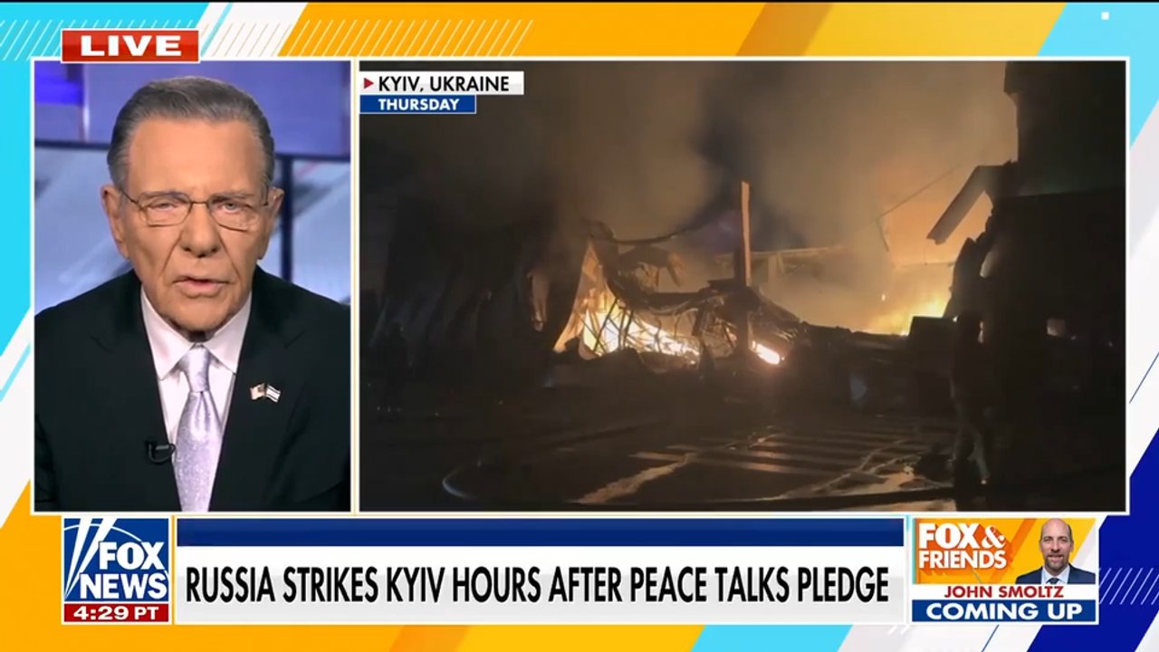 Russia strikes Kyiv hours after peace talks pledge