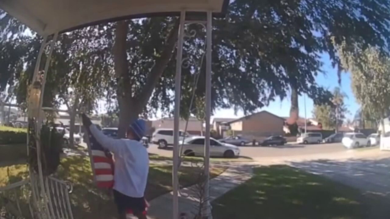 California man steals American flag off of woman's porch: 'What are you doing?'