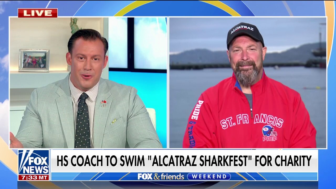 Football coach to swim 'Alcatraz Sharkfest' for charity Fox News Video