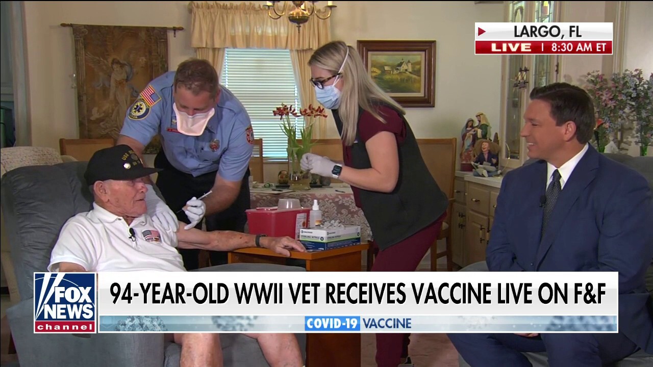 94-year-old WWII veteran receives coronavirus vaccine live on 'Fox & Friends'