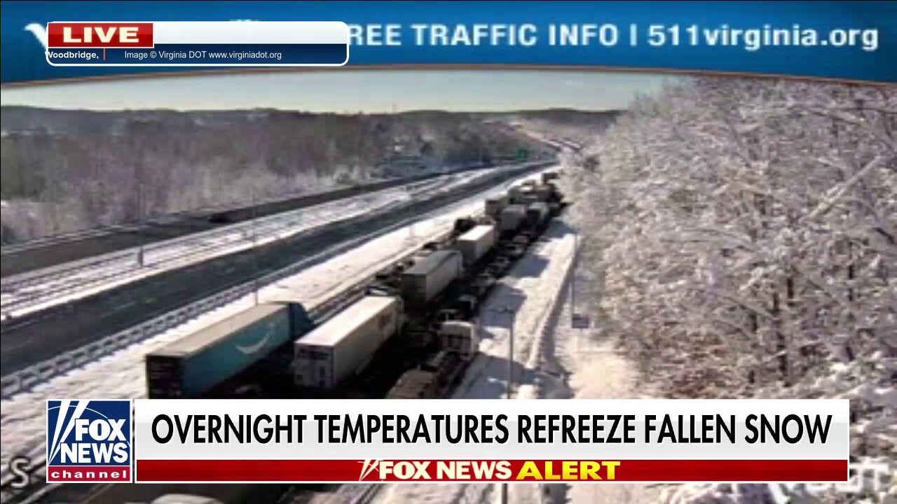 Drivers trapped for hours on Virginia interstate as temperatures dropped overnight