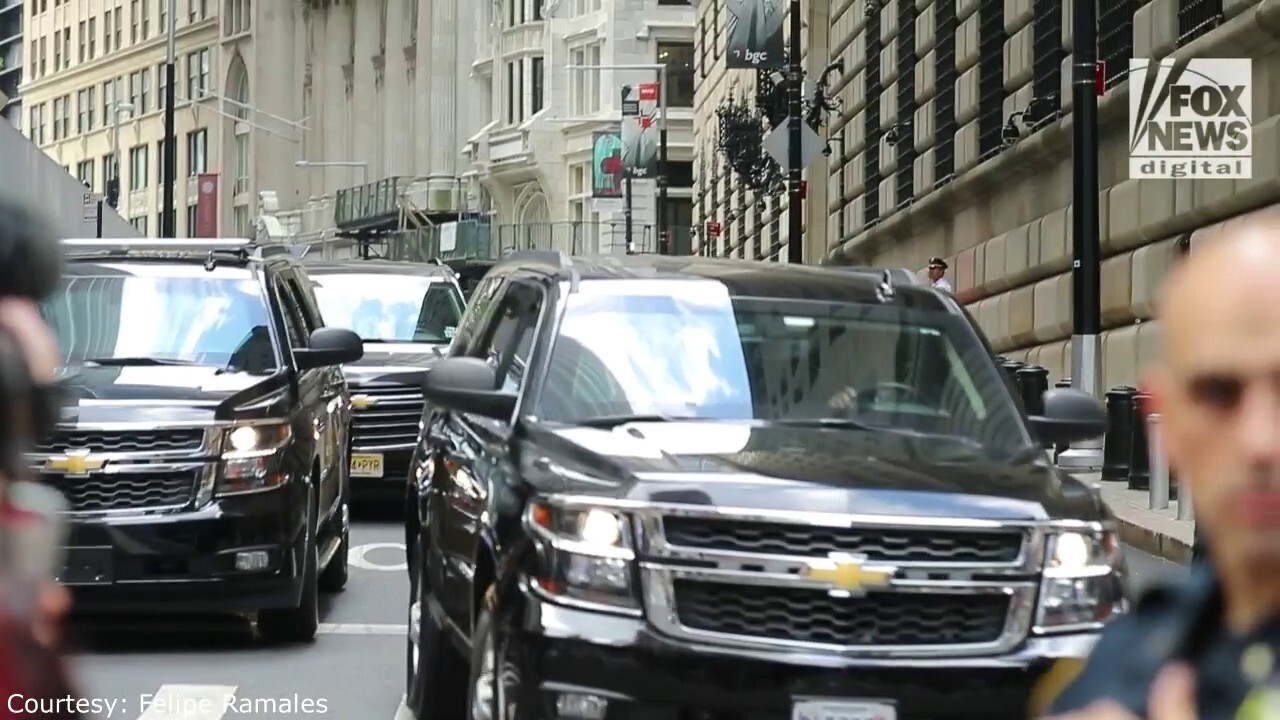 Former President Donald Trump departs in convoy post New York ...