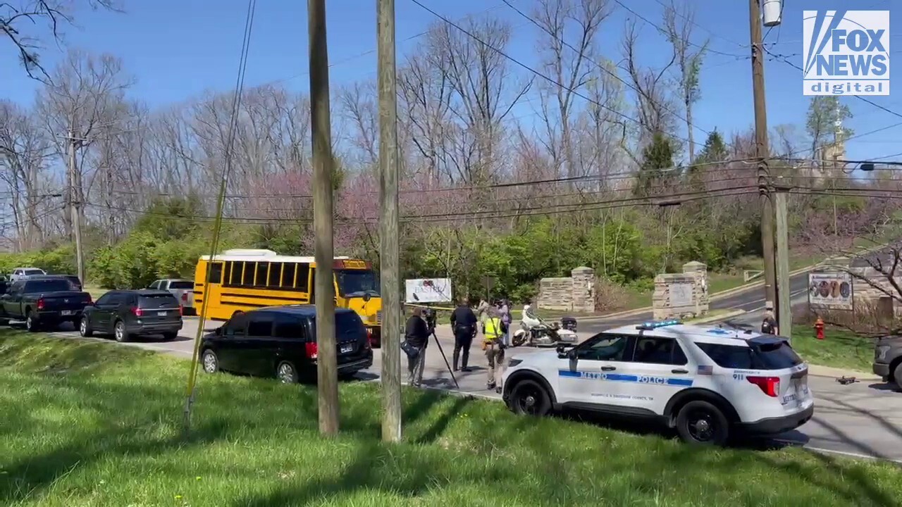 The Covenant School buses escorted by Nashville Police