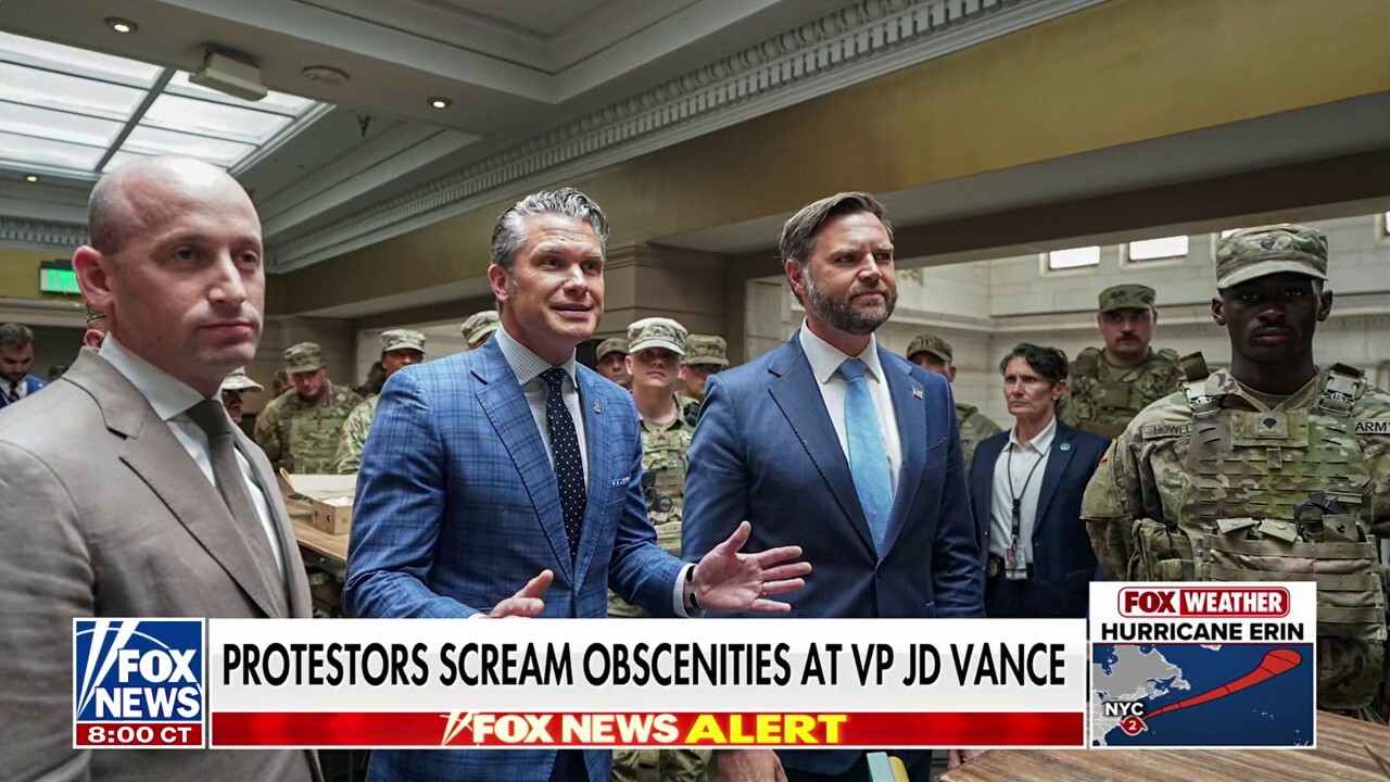 Hecklers confront Vance, Hegseth during visit to thank National Guard troops in DC