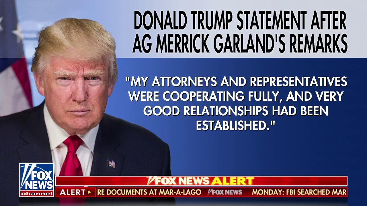 Donald Trump releases statement after AG Merrick Garland's remarks