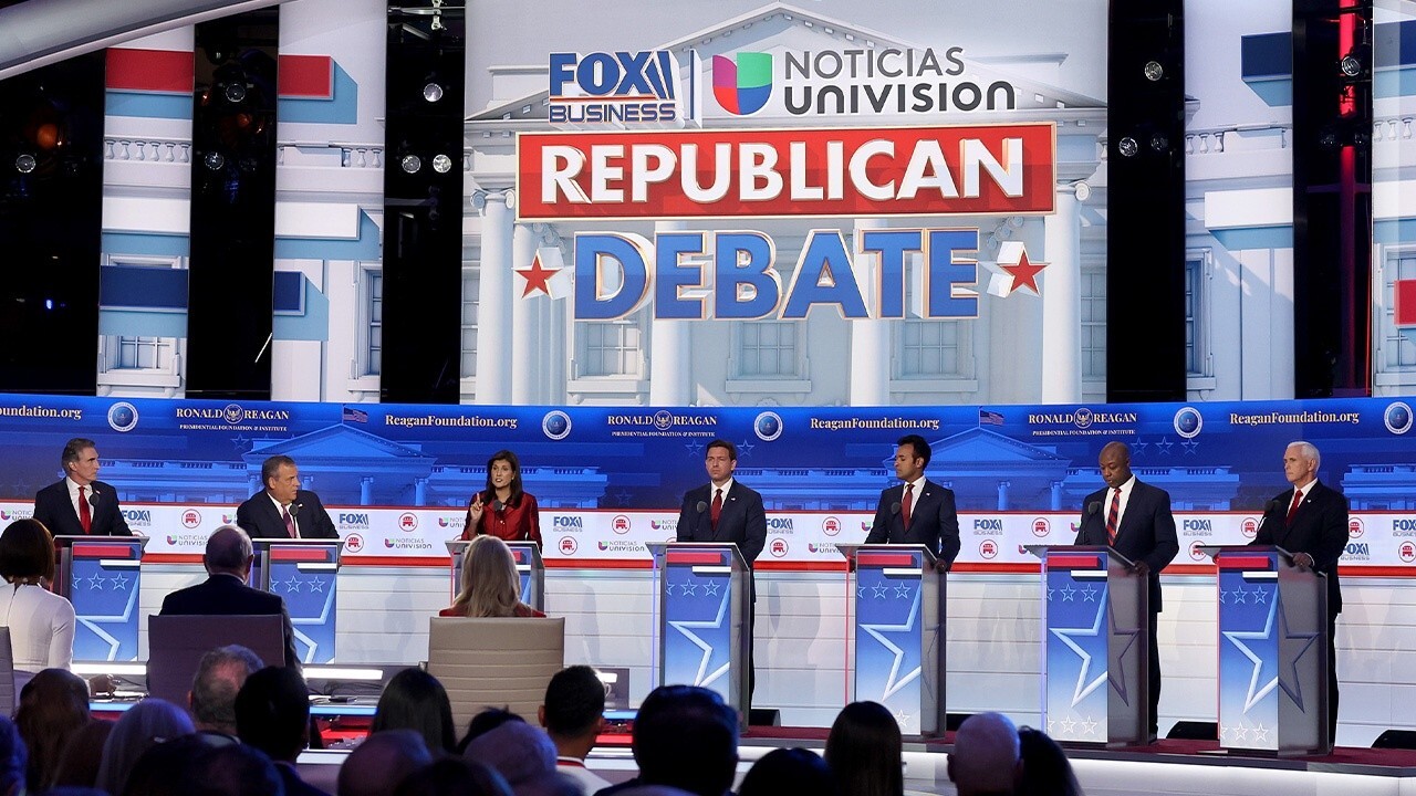 Republican presidential candidates clash at the Reagan Library