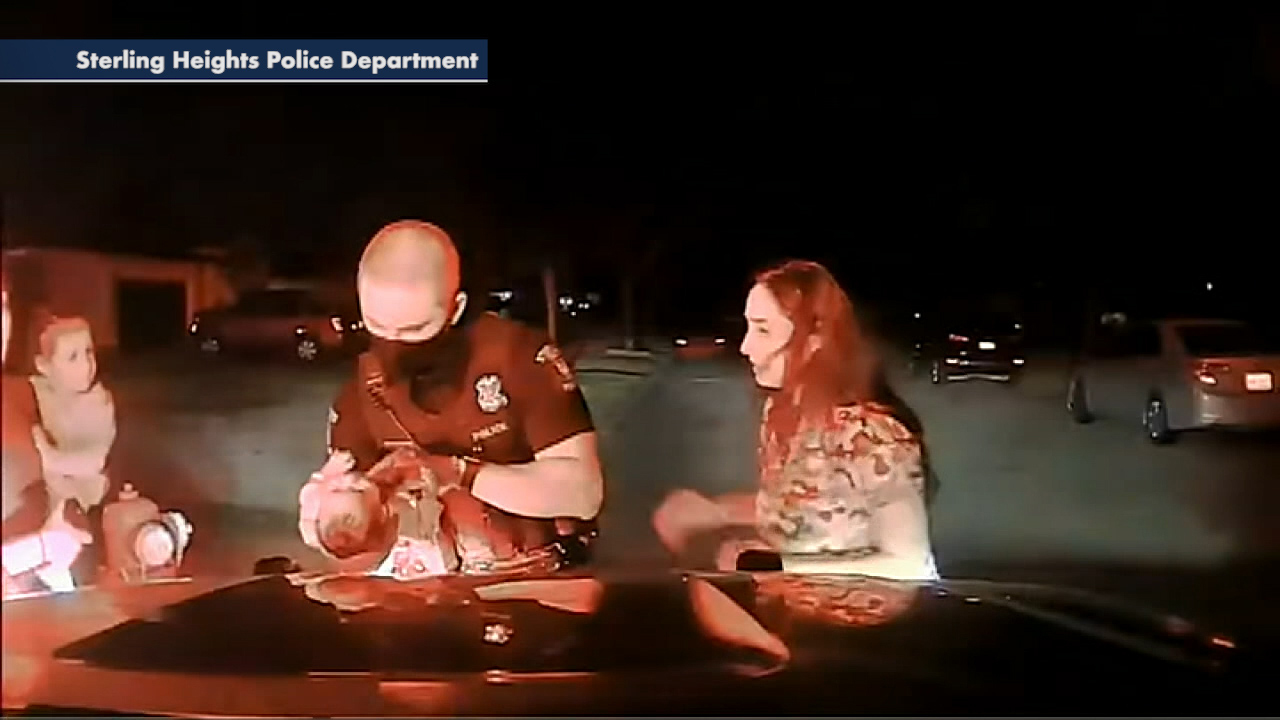 Police officer saves choking baby in Michigan