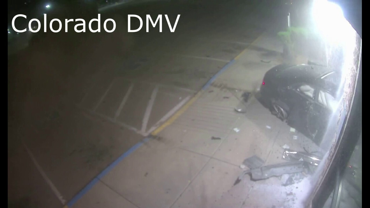 Suspected drunk driver crashes into Colorado DMV while street racing