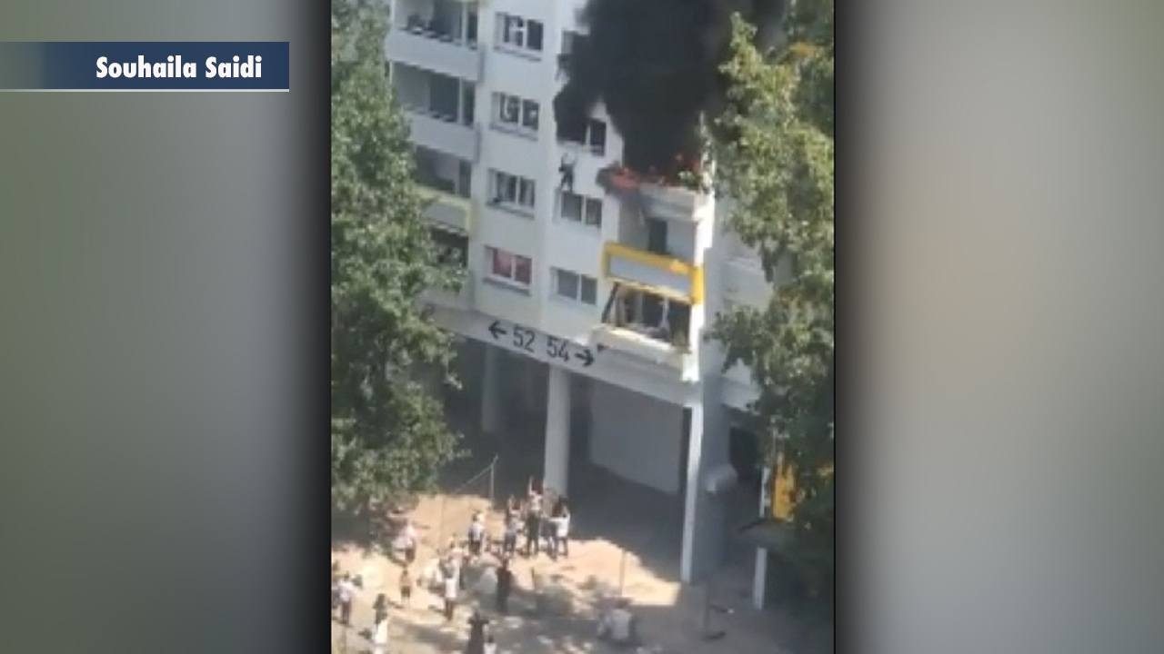 Children dropped off third-floor of burning apartment building in France