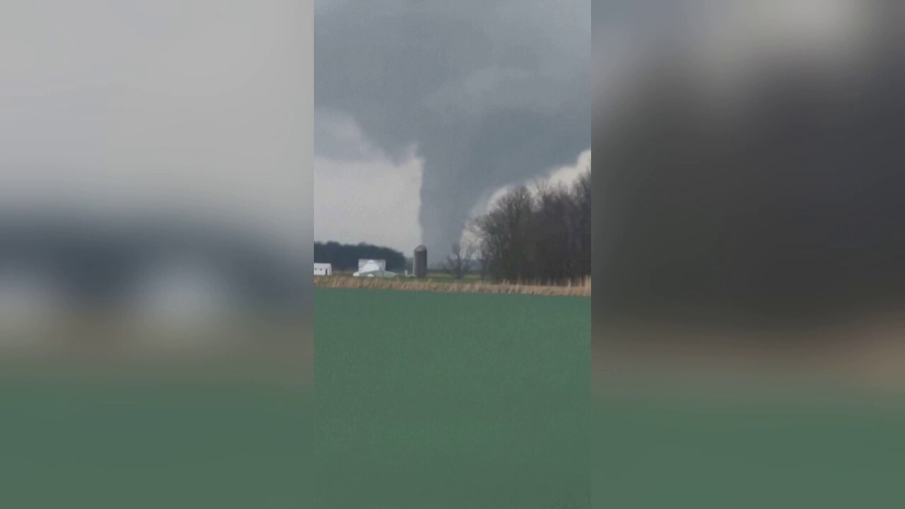 Tornado funnel seen in Hancock County, Ohio