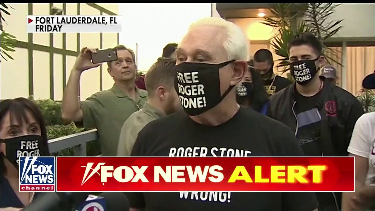 Gregg Jarrett reacts after Roger Stone's prison sentence is commuted