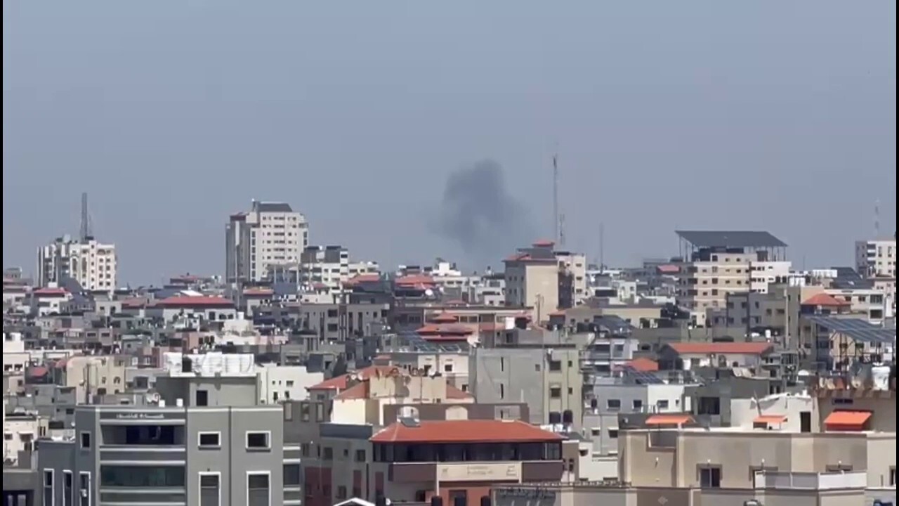 Iron dome intercepting rockets over Gaza