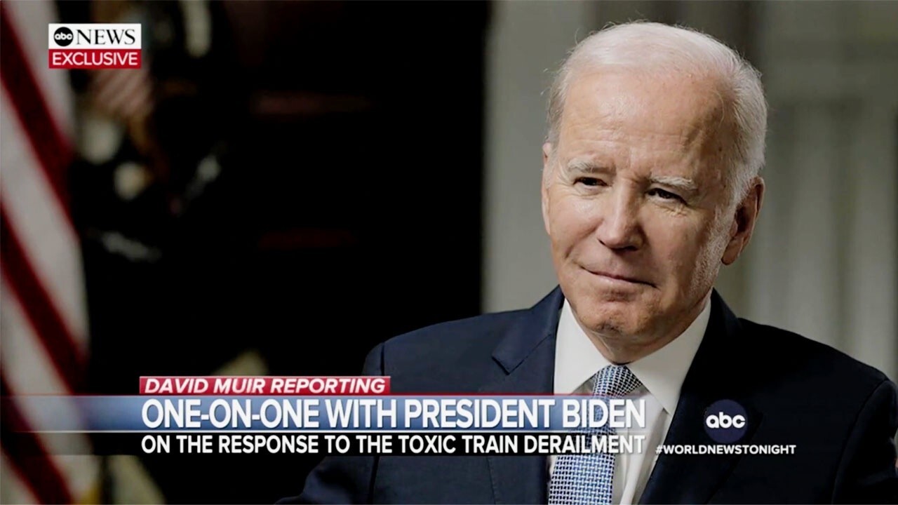 Biden dismisses criticism of his handling of Ohio train derailment during ABC interview