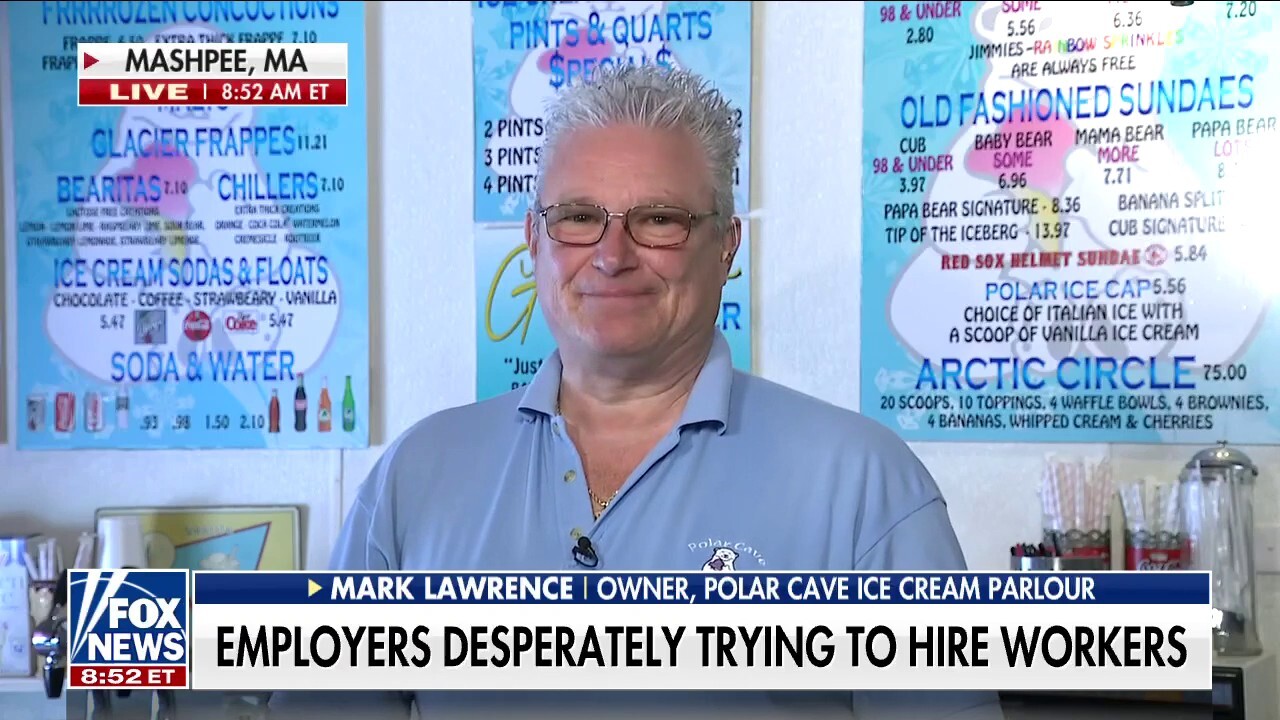 Owner of Polar Cave Ice Cream Parlour in Massachusetts Mike Lawrence shares his story as small businesses around the country suffer from labor shortages and increased wages.