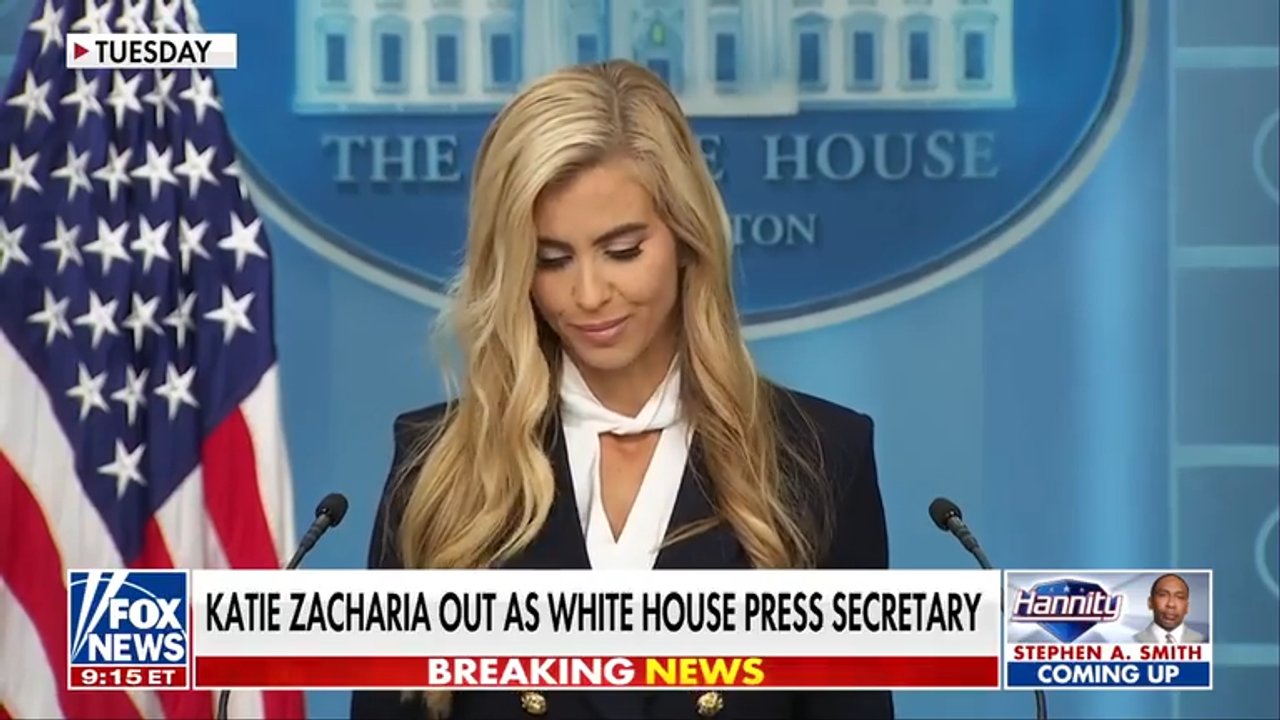 Trump says there's no rush to replace Katie Zacharia as press secretary
