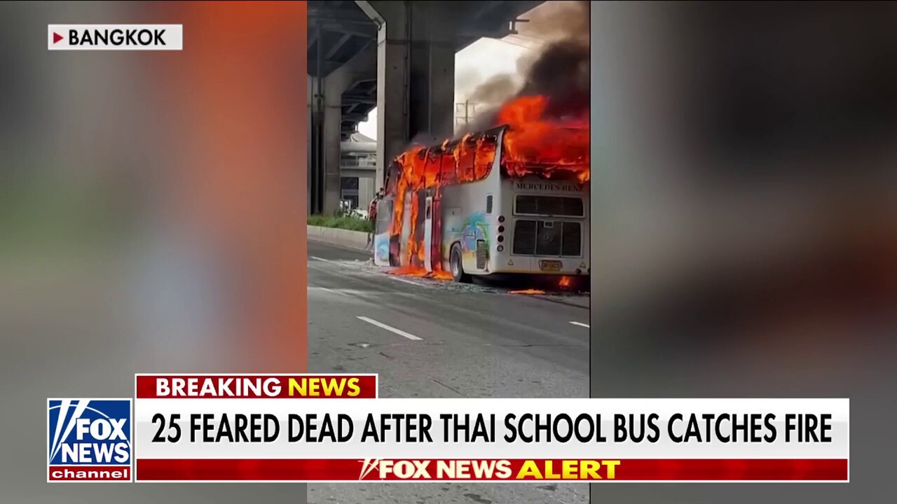 School bus catches fire in Thailand