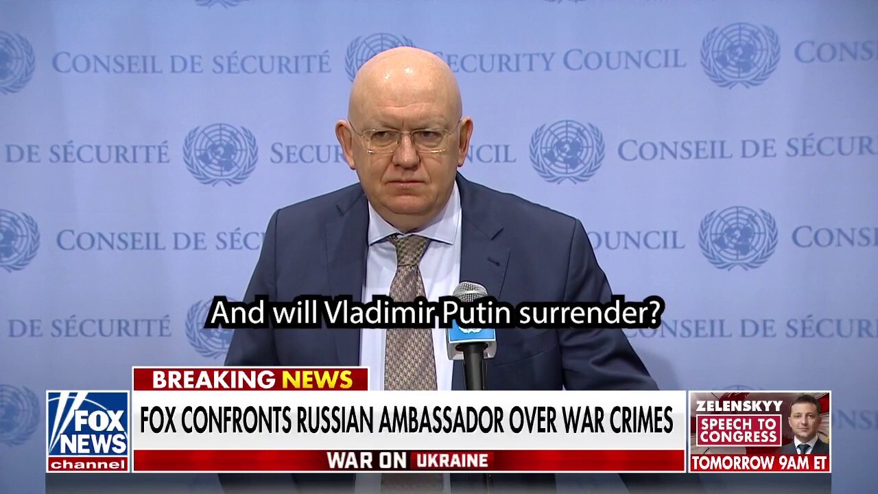 Fox News confronts Russian ambassador over war crimes