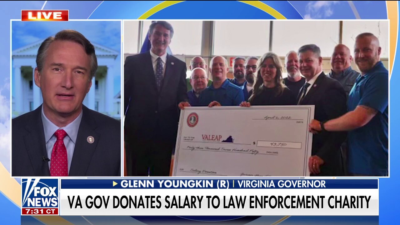 Gov. Youngkin donates first-quarter to salary to help injured first responders