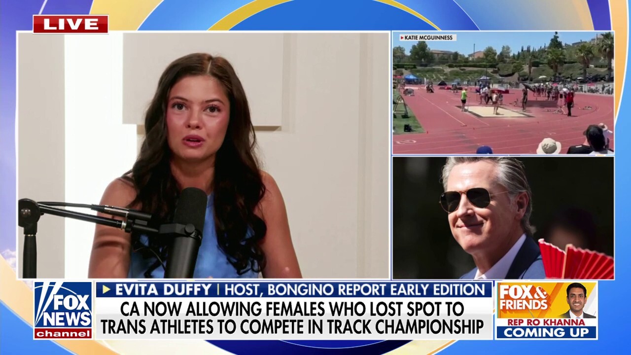 'Bongino Report Early Edition' host Evita Duffy joins 'Fox & Friends First' to discuss California allowing women who lost to a transgender athlete to compete in track championships out of funding fears.