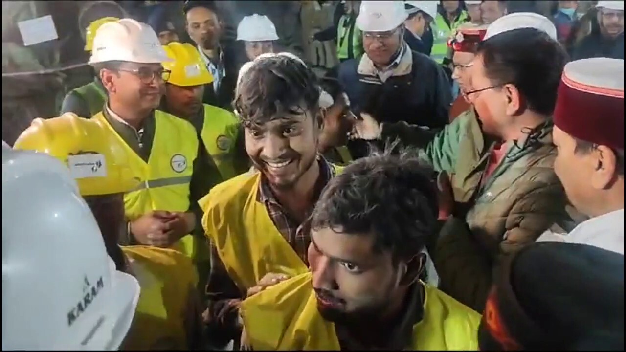 All 41 trapped Indian tunnel workers dramatically pulled to safety