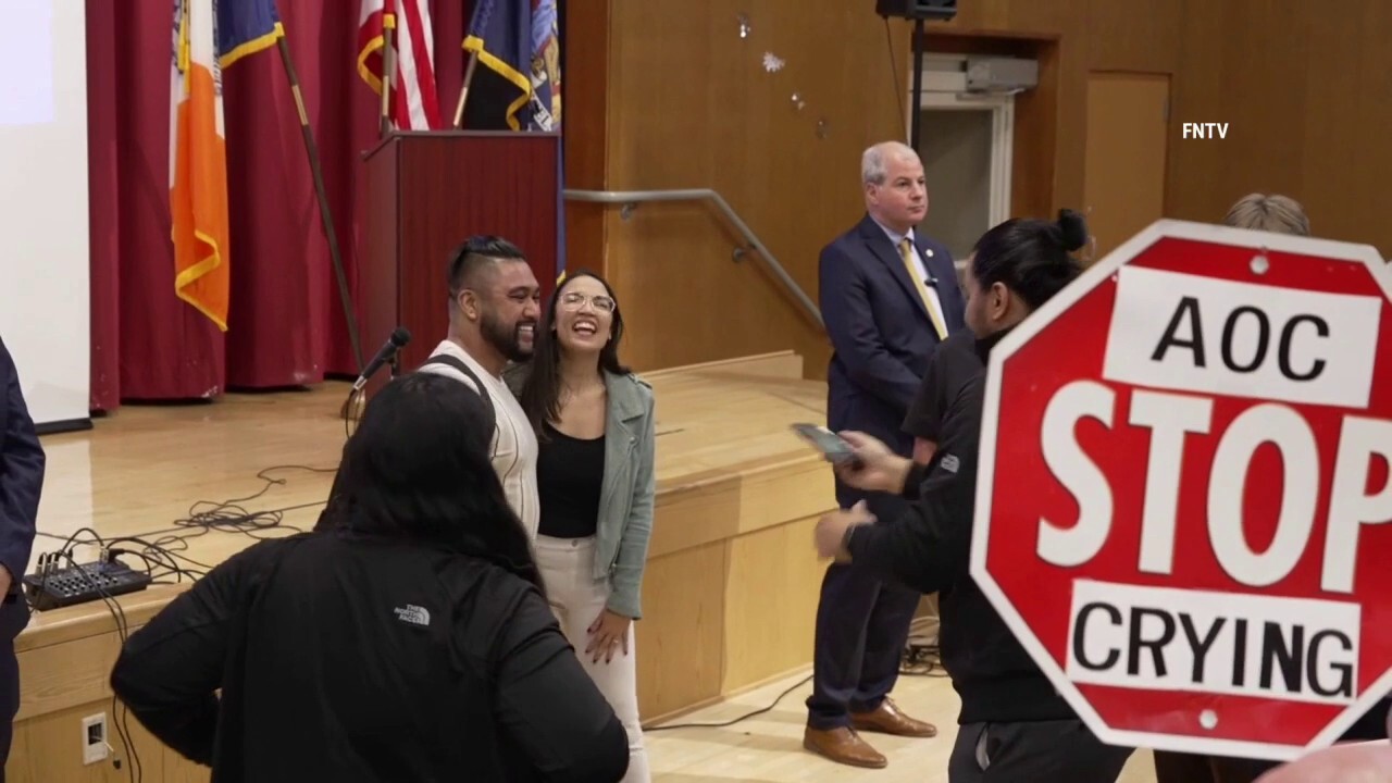 AOC shouted down in NYC townhall as protesters voice frustration on key issues