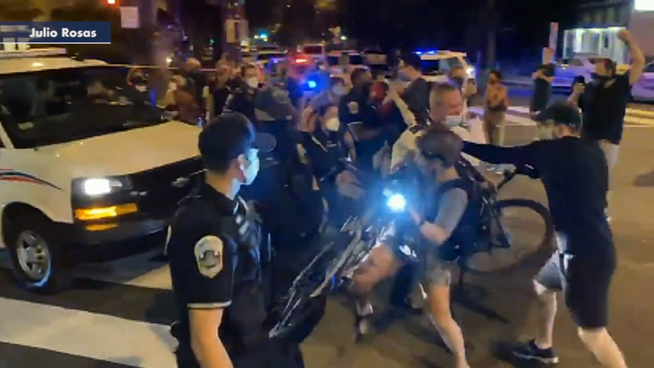 Warning, graphic language: Protesters clash with police in DC