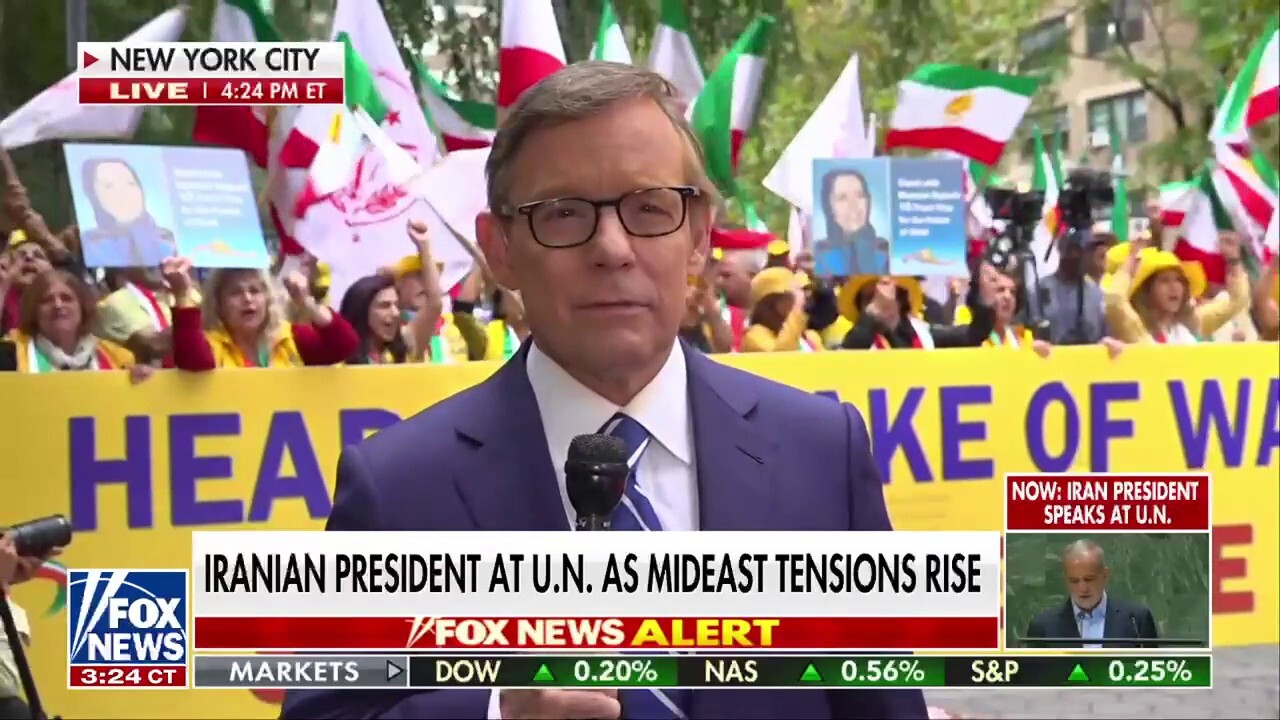 Protesters rally against Iranian president outside of the United Nations