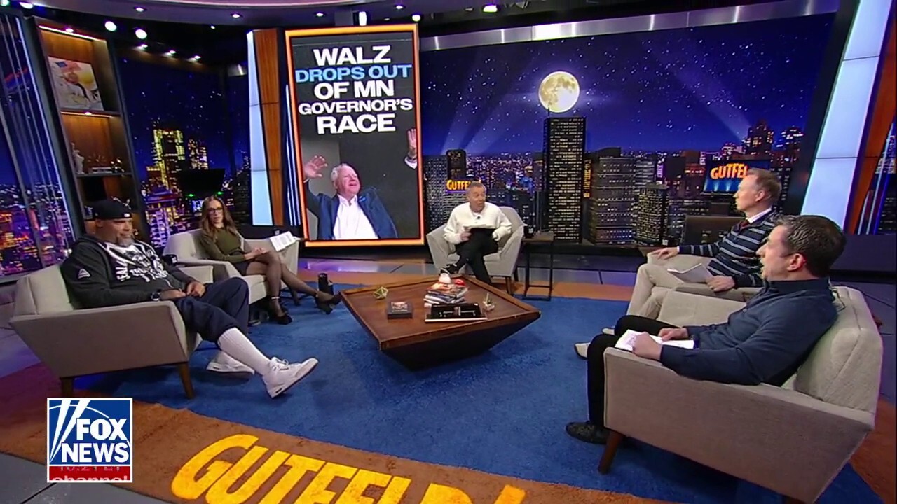 Fox News host Greg Gutfeld and the 'Gutfeld!' panelists discuss Minnesota Governor Tim Walz deciding to not seek re-election.