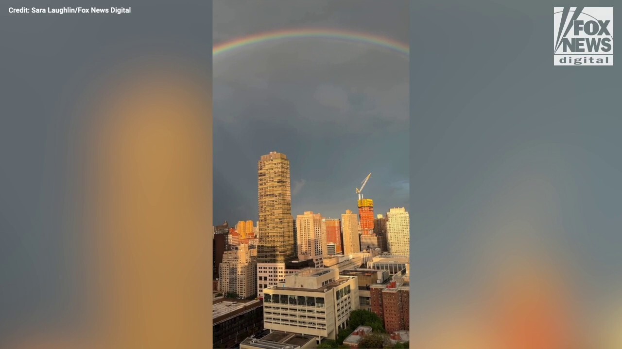 Watch the stunning moment a rainbow appears in New York City's sky on September 11