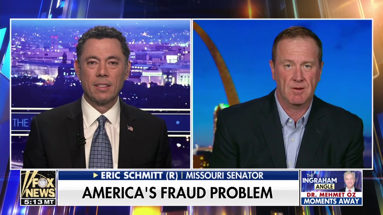 Sen. Eric Schmitt, R-Mo., says ‘there ought to be prosecutions’ and visa revocations as a result of alleged fraud in Minnesota on ‘The Ingraham Angle.’