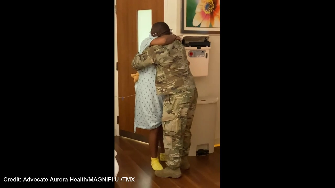 Army captain serving in Iraq surprises pregnant wife with his early return hours before she gives birth