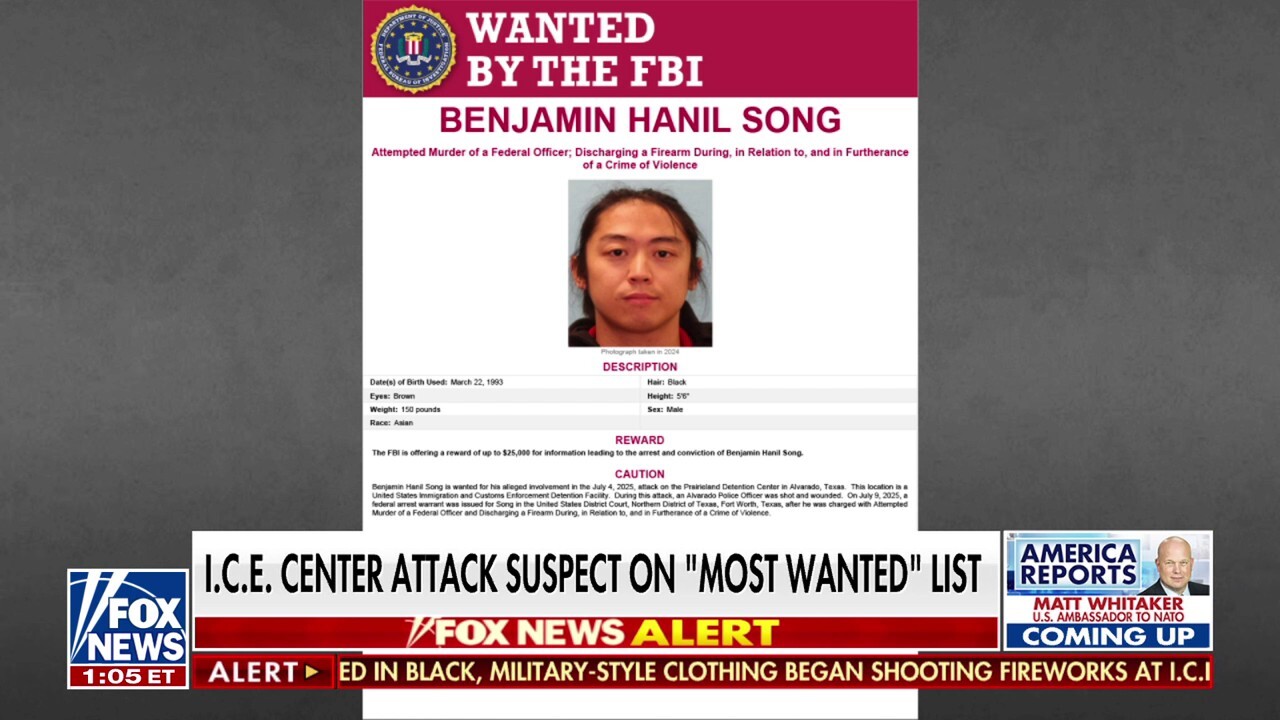 Manhunt underway for July 4th ICE facility attack suspect Benjamin Song 