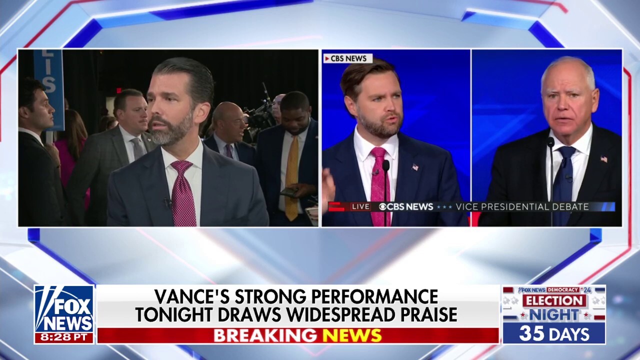 JD Vance ‘understood the facts’ and had a ‘spectacular performance': Donald Trump, Jr.