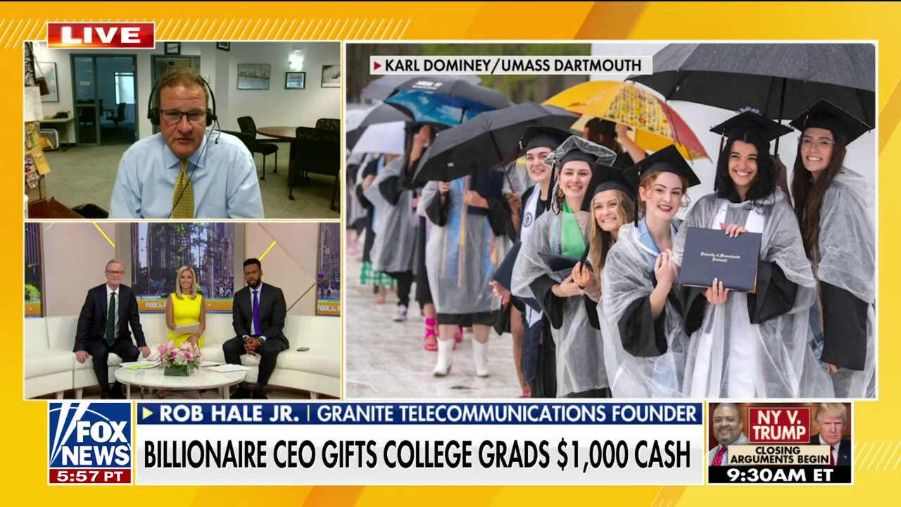Granite Telecommunications founder Rob Hale Jr. joined 'Fox & Friends' to discuss why he decided to gift the graduates with cash and how he hopes they give back to causes that are important to them. 